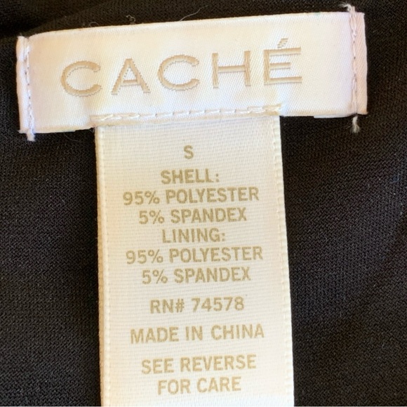 CACHE’ BLACK/GOLD BODYCON DRESS. WOMEN’S SIZE SMALL - Picture 6 of 7